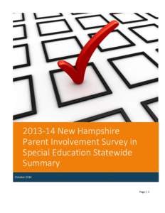 [removed]New Hampshire Parent Involvement Survey in Special Education Statewide Summary October 2014