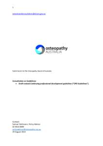 1  [removed] Submission to the Osteopathy Board of Australia