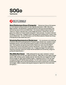 SOGo Testimonial About Rieckermann Group of Companies  / Rieckermann Group of Companies