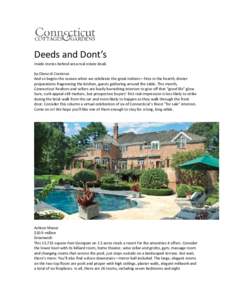      Deeds and Dont’s  Inside stories behind area real estate deals 