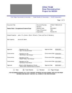 ORAU TEAM Dose Reconstruction Project for NIOSH Oak Ridge Associated Universities I Dade Moeller & Associates I MJW Corporation Page 1 of 74