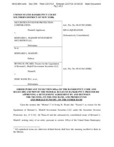 Microsoft Word - Proposed Order[removed]Motion for Entry of Order Approving Settlement re Trustee and Primeo Fund and Herald Fun