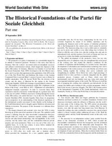 World Socialist Web Site  wsws.org The Historical Foundations of the Partei für Soziale Gleichheit