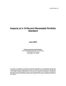 Impacts of a 15-Percent Renewable Portfolio Standard