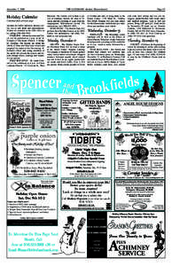 December 7, 2006  THE LANDMARK Holden, Massachusetts Holiday Calendar Continued from previous page