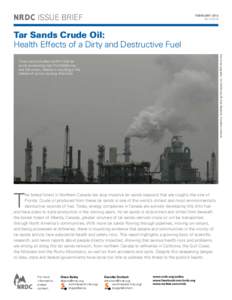 NRDC issue brief  february 2014 ib:14-02-b  Tar Sands Crude Oil: