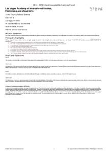 [removed]School Accountability Summary Report  Las Vegas Academy of International Studies,