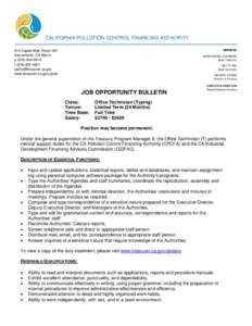 CALIFORNIA POLLUTION CONTROL FINANCING AUTHORITY MEMBERS 915 Capitol Mall, Room 457 Sacramento, CA[removed]p[removed]