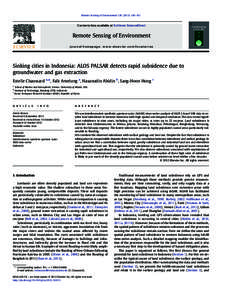 Sinking cities in Indonesia: ALOS PALSAR detects rapid subsidence due to groundwater and gas extraction