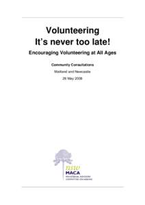 MACA consultation on Volunteering