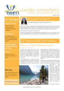 country connections  Newsletter of the Rural Medical Family Network December[removed]IN THIS ISSUE