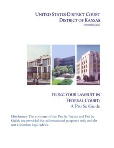 UNITED STATES DISTRICT COURT  DISTRICT OF KANSAS  REVISED 1/2010       