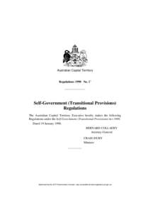 Australian Capital Territory  Regulations 1990 No. 11 Self-Government (Transitional Provisions) Regulations