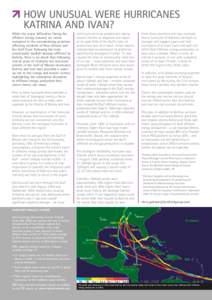 HOW UNUSUAL WERE HURRICANES KATRINA AND IVAN? While the major difficulties facing the offshore energy industry are minor compared to the overwhelming problems affecting residents of New Orleans and