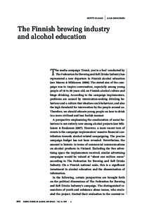 Vertti Kiukas    Juha Mikkonen The Finnish brewing industry and alcohol education