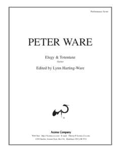 Performance Score  PETER WARE Elegy & Totentanz Guitar