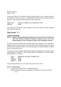 Central Valley / San Joaquin Valley / South San Joaquin Irrigation District / Water in California / Manteca Bulletin / KUIL / Manteca /  California / Roos