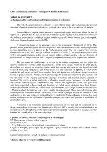 C014 Geoscience Laboratory Techniques: Vitrinite Reflectance  What is Vitrinite?