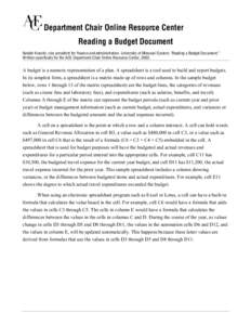 Reading a Budget Document