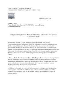 Association of American Universities / New Brunswick /  New Jersey / Rutgers–Newark / Newark Public Library / Newark /  New Jersey / Downtown Newark / Rutgers–Camden / Rutgers Business School / Washington Park / New Jersey / Coalition of Urban and Metropolitan Universities / Rutgers University