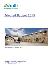 Adopted BudgetThe Grainstore – Cabinteely Park Budget for the year ending 31st December 2013