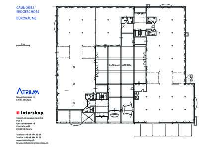 GRUNDRISS ERDGESCHOSS BÜRORÄUME 5m