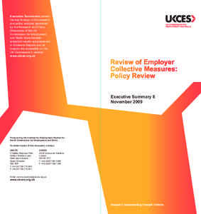 Executive Summaries present the key findings of the research and policy analysis generated by the Research and Policy Directorate of the UK Commission for Employment