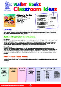 Walker Books  Classroom Ideas A Swim in the Sea Author: Sue Whiting Illustrator: Meredith Thomas