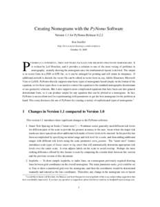 Creating Nomograms with the PyNomo Software Version 1.1 for PyNomo Release[removed]Ron Doerfler http://www.myreckonings.com/wordpress October 19, 2009