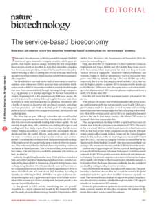 The service-based bioeconomy