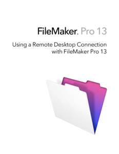 Using a Remote Desktop Connection with FileMaker Pro