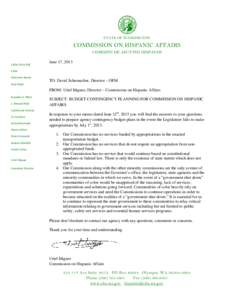 Commission on Hispanic Affairs Contingency Plan