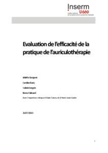 Evaluation de l’efficacité de la pratique de l’auriculothérapie