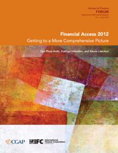 Access to Finance  FORUM Reports by CGAP and Its Partners No. 6, June 2013