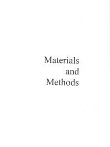 Materials and Methods CHAPTER TEREE