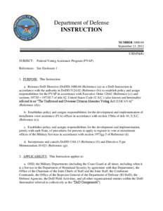 DoD Instruction[removed], September 13, 2012