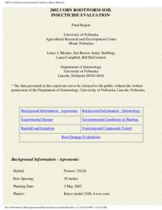 2002 Corn Rootworm Insecticide Evaluation, Mead, Nebraska