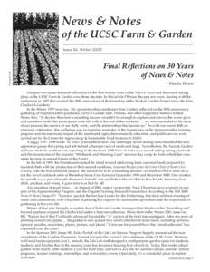 News & Notes 				of the UCSC Farm & Garden Forrest Cook  Issue 116, Winter 2008