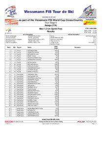 as part of the Viessmann FIS World Cup Cross-Country Tour Stage 6 Asiago (ITA)