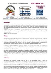 The official newsletter of THE BUSHWACKERS …………  SEPTEMBER 2010 ENGLISH’S BRIDGE