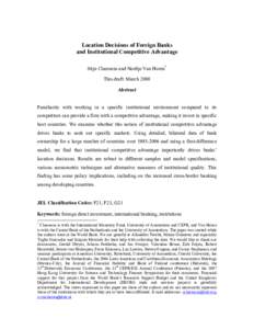 Microsoft Word - Location Decisions of Foreign Banks and Competitive Advantage - Claessens and Van Horen_2008 - 13 March_Revise