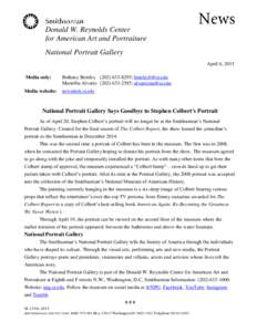 Noticias Donald W. Reynolds Center for American Art and Portraiture National Portrait Gallery April 6, 2015 Media only: