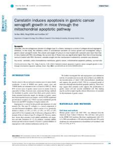 Biosci. Rep[removed]art:e00106 / doi[removed]BSR20140012  Canstatin induces apoptosis in gastric cancer