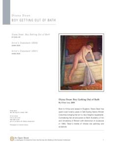 Diana Dean  B O Y G E T T I N G O U T O F B AT H Diana Dean: Boy Getting Out of Bath BY ELIZA LEE