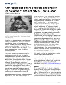 Anthropologist offers possible explanation for collapse of ancient city of Teotihuacan