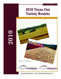 SCS2010 Texas Oat Variety Results