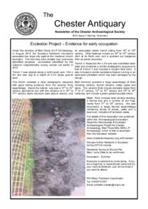 The  Chester Antiquary Newsletter of the Chester Archaeological Society 2013 Issue 1 (Spring / Summer)