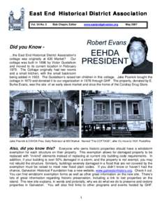 East End Historical District Association Vol. 34 No. 5 Bob Chapin, Editor  www.eastendgalveston.org