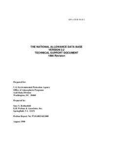 EPA 430-R[removed]THE NATIONAL ALLOWANCE DATA BASE VERSION 2.2 TECHNICAL SUPPORT DOCUMENT 1998 Revision