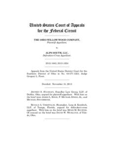 United States Court of Appeals for the Federal Circuit ______________________ THE OHIO WILLOW WOOD COMPANY, Plaintiff-Appellant,